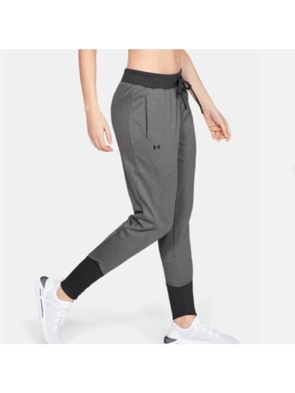 Under Armour Charcoal Jogger Pants With Drawstring Elastic Waist